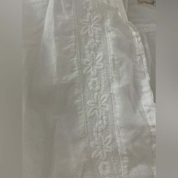 Johnny Was White Embroidered Blouse Drawstring Waist Cotton Tunic size medium - Picture 5 of 5